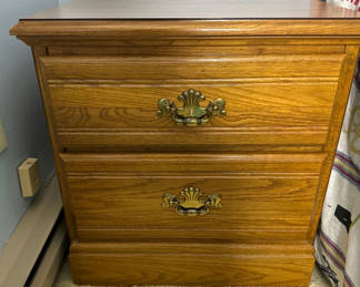 Lot 109: Wooden Two-Drawer Nightstand - located on 2nd floor