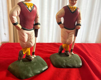 Lot 62: Pair of Golfer Figurines door stoppers