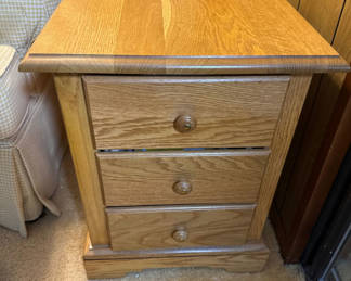 Lot 32: Wooden Three-Drawer End Table