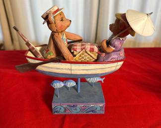 Lot 46: Jim Shore Heartwood Creek Bear Couple Boat Figurine