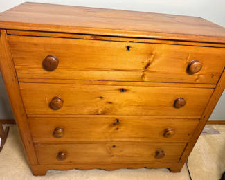 Lot 96: Wooden Four-Drawer Dresser - located on 2nd floor. Bring help to move