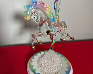 Lot 76: Glass Carousel Horse Figurine