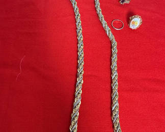 Lot 102: Necklace and Assorted Rings