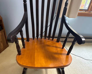 Lot 106: Wooden Windsor-Style Rocking Chair -located on 2nd floor