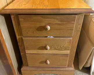 Lot 35: Wooden Three-Drawer Nightstand
