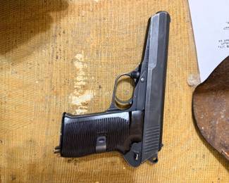 Czech CZ-52 pistol, 7.62x25, with leather holster.