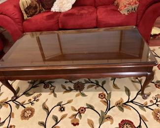 Thomasville Coffee Table with Glass Top