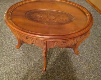 Carved Shadow Box Table