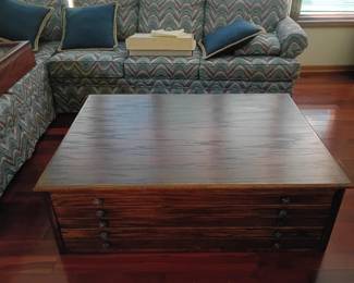 Wooden Coffee Table with Drawers