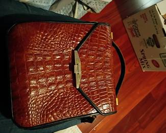 Brown/Blk Alligator Skin Purse