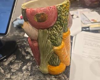 Vintage Italian Majolica Vegetable Vase - Hand Painted