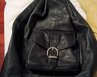 Black Leather Backpack