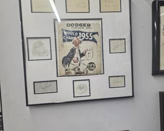 SIGNED 1955 DODGER YEARBOOK CAMPY & OTHERS