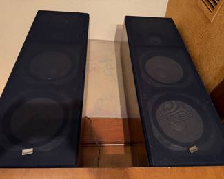 three-way Sansui speakers, with Sansui tuner, amp, equalizer, Dual turntable and RCA CD changer