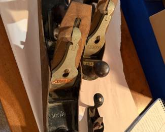 Stanley  No 7 24" wood plane, Stanley No 4 plane, Stanley No 100 "Squirrel Tail" plane