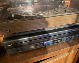 Dual turntable, RCA 5-disc CD changer