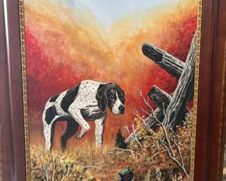 COLORFUL HUNTING DOG PAINTING