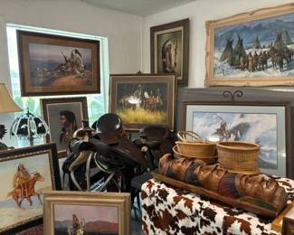 WESTERN PAINTINGS SADDLES