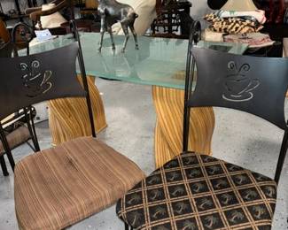 METAL CHAIRS WITH TABLE