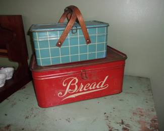 Metal Bread Box & Basket