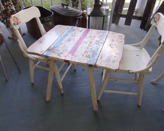 Wooden Child's Table/Chairs