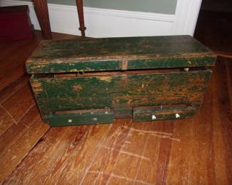 Primitive Wooden Tool Box w/Drawers