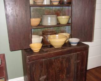 Pottery Displayed in Cabinet