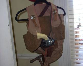 Child's Western Chaps, Vest, Gun & Holster