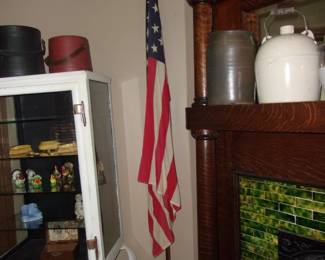 AMERICAN FLAG on Stand From Post Office