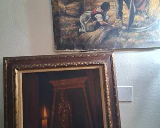 Russian oil farming 150.00 Mortiz Rudy Ruche Germen school oil painting candles 450.00