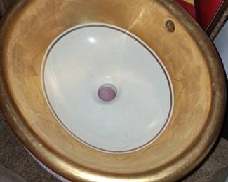 France gold gilt porcelain sink 100