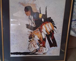 Kevin Red Star Native American famous art lithograph Signed 600/1000
