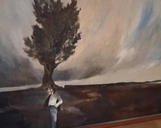 Argentina goucho before the storm...oil 300.00