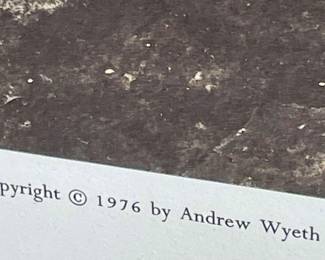 LOT #055  -  “EVENING AT KUERNERS” by ANDREW WYETH, COPYRIGHT 1976