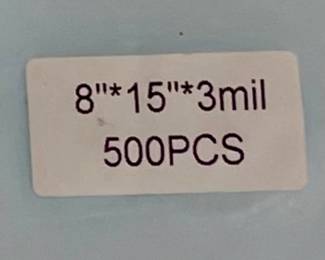 LOT #141  - LOT OF APPROXIMATELY 800 OPEN TOP 8” X 15” X 3ml BAGS