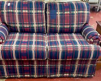 LOT #097  - PLAID LOVESEAT by STEARNS & FOSTER