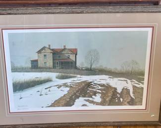 LOT #129  -  OLD HOUSE PRINT by JOHN M. BARBER, 1978,  450/500
