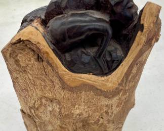 LOT #154  -  TRADITIONAL HAND-CARVED UJAMAA SCULPTURE (AFRICAN FAMILY TREE or TREE OF LIFE)