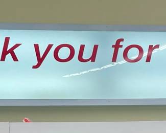 LOT # 113   -  LARGE "THANK YOU FOR VISITING" LIGHTED SIGN