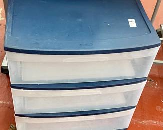 LOT # 023  -  PLASTIC 3 DRAWER ORGANIZER