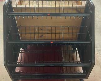 LOT # 073  -  BLACK METAL MOBILE RACK