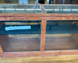 LOT # 107  -  OAK OPEN-BACK DISPLAY CASE
