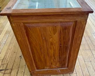 LOT # 107  -  OAK OPEN-BACK DISPLAY CASE