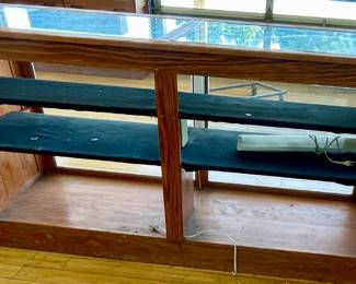 LOT # 107  -  OAK OPEN-BACK DISPLAY CASE