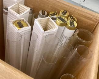 LOT # 080  -  3-BOX LOT OF 48" FLOURESCENT TUBES & COVERS