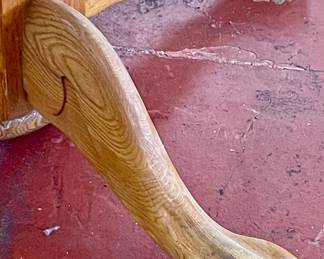 LOT # 088  -  OAK PEDESTAL CLAW FOOT TABLE
