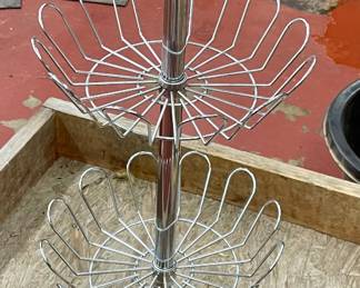 LOT # 034  -  CHROME PRODUCE STAND