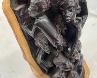 LOT #154  -  TRADITIONAL HAND-CARVED UJAMAA SCULPTURE (AFRICAN FAMILY TREE or TREE OF LIFE)