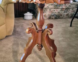 WALNUT MARBLE TOP TABLE
