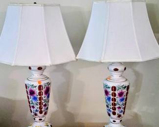 CRANBERRY INLAND  BOHEMIAN TABLE LAMPS
